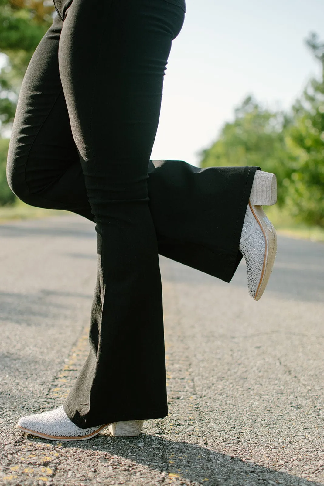 Silver Rhinestone Western Bootie