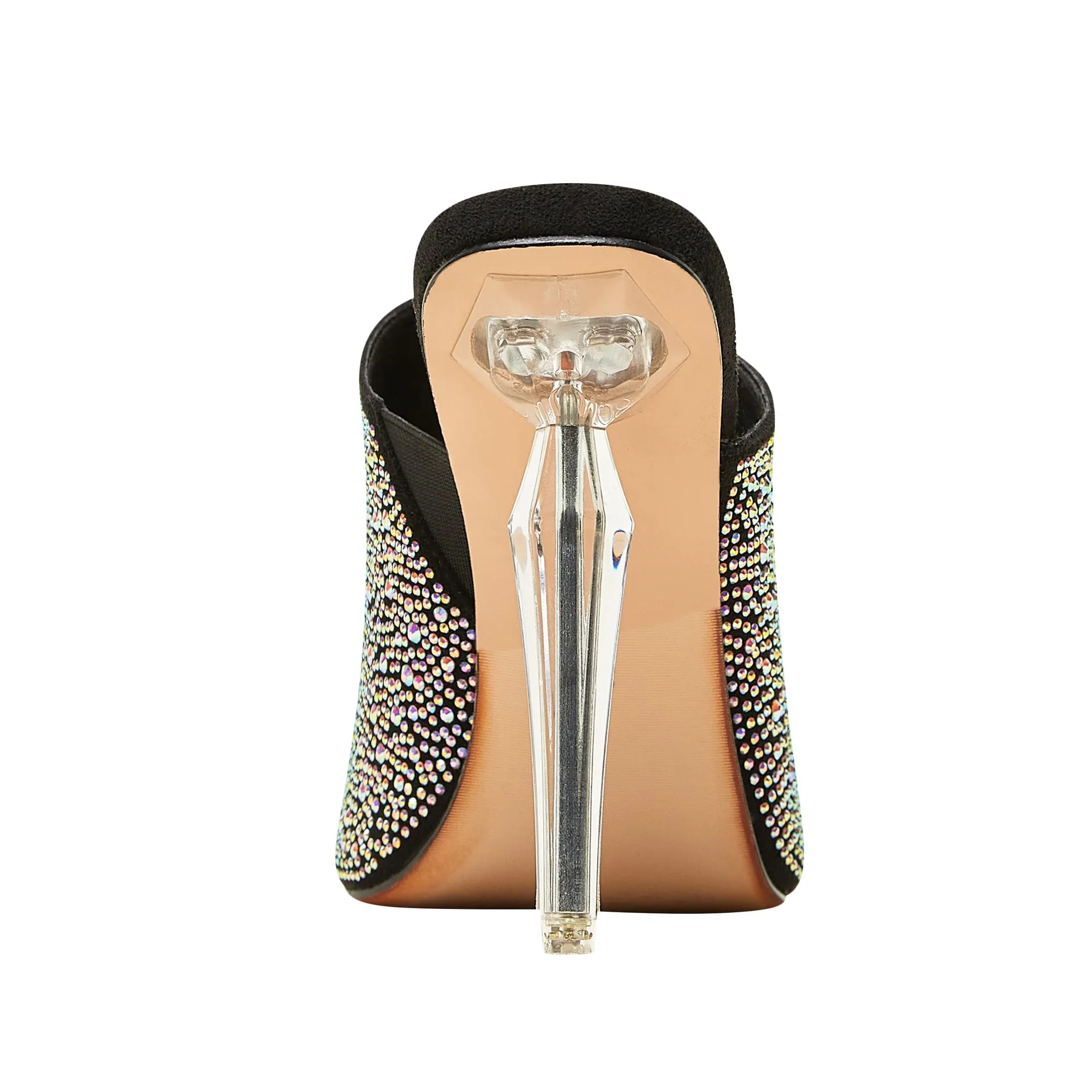 Stylish Open-Toe Diamond-Encrusted Square High Heel Sandals