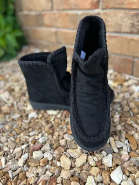Very G Marvi Super Soft Fur Lined Slip On Faux Suede Bootie