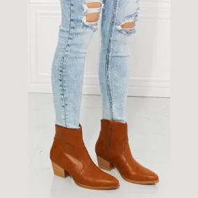 Watertower Town Faux Leather Western Ankle Boots in Ochre