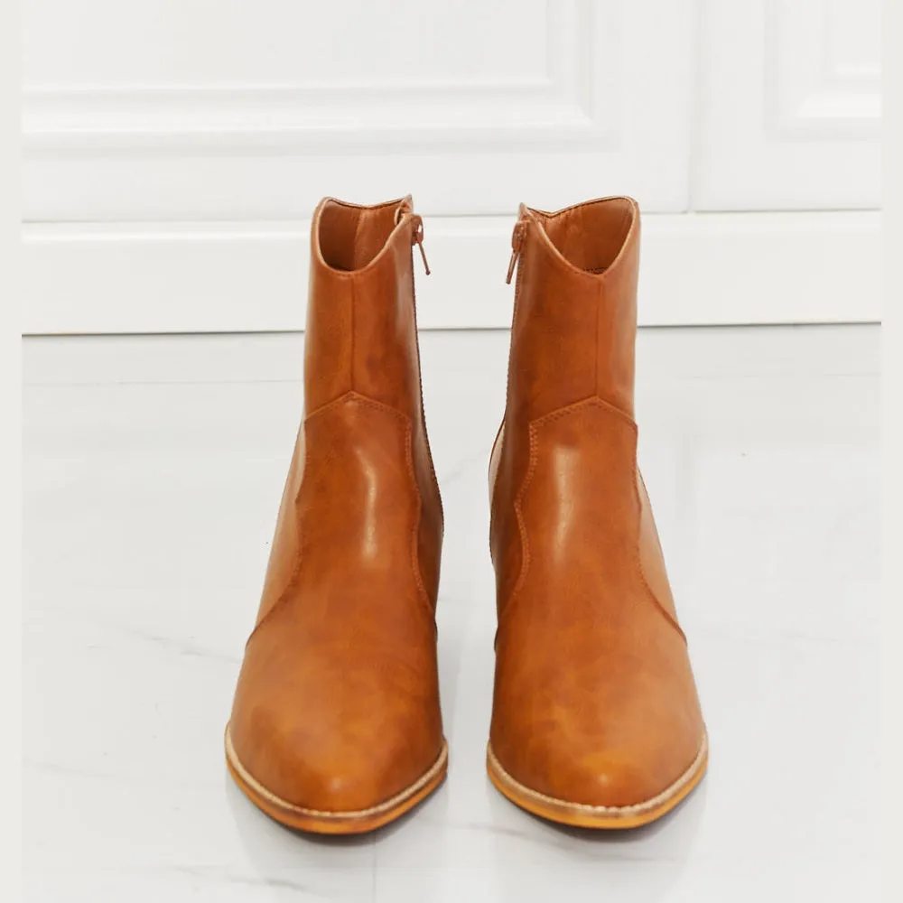Watertower Town Faux Leather Western Ankle Boots in Ochre
